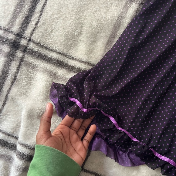 Black and purple goth grunge lace mini slip dress - Picture 3 of 5